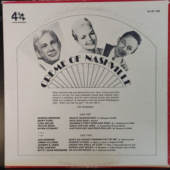 Vintage Vinyl Record "Creme of Nashville - Various" 1977 - Picture 2 of 4